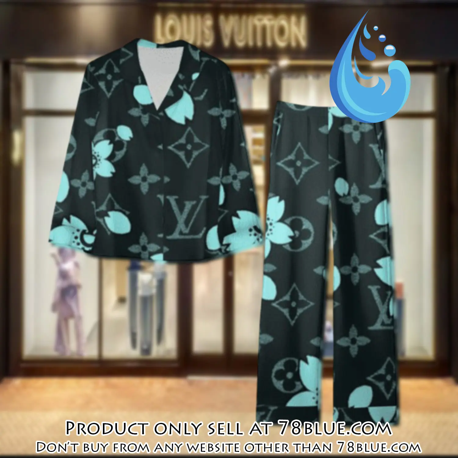 Trending luxury lv satin pajama set pjs1082 78b2016774